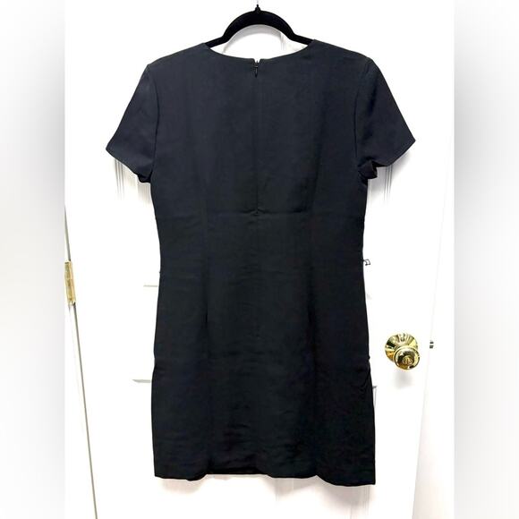 J Crew Black Dress, Short Sleeves, Crew Neck, Fitted Shift, Size 6 - Picture 5 of 8